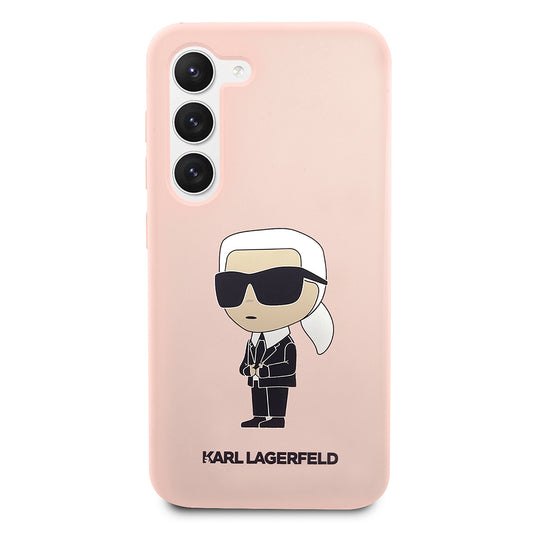 Husa pentru Samsung Galaxy S23 S911, Karl Lagerfeld, Silicone Ikonik Karl, Roz