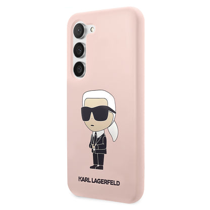 Husa pentru Samsung Galaxy S23 S911, Karl Lagerfeld, Silicone Ikonik Karl, Roz