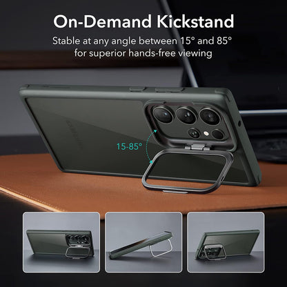 Husa pentru Samsung Galaxy S23 Ultra S918, ESR, Classic Kickstand, Verde Transparenta