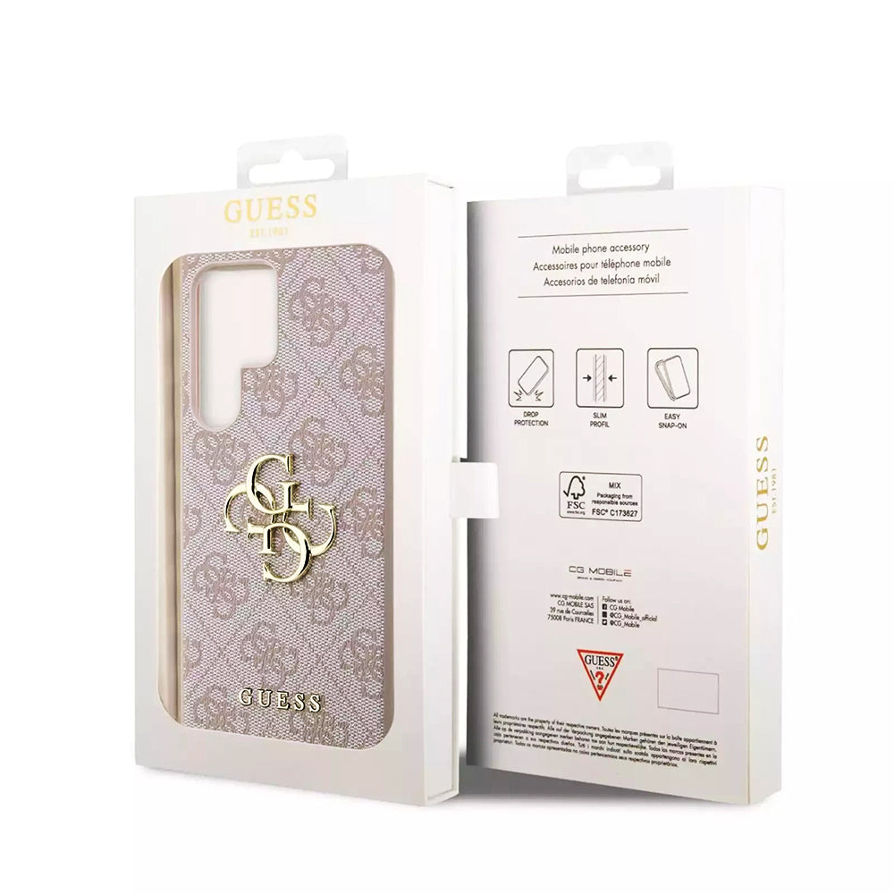 Husa pentru Samsung Galaxy S23 Ultra S918, Guess, 4G Big Logo, Roz