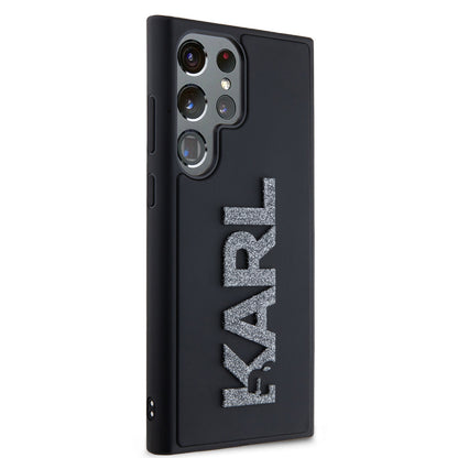 Husa pentru Samsung Galaxy S23 Ultra S918, Karl Lagerfeld, 3D Rubber Glitter Logo, Neagra