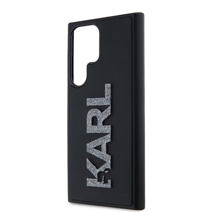 Husa pentru Samsung Galaxy S23 Ultra S918, Karl Lagerfeld, 3D Rubber Glitter Logo, Neagra