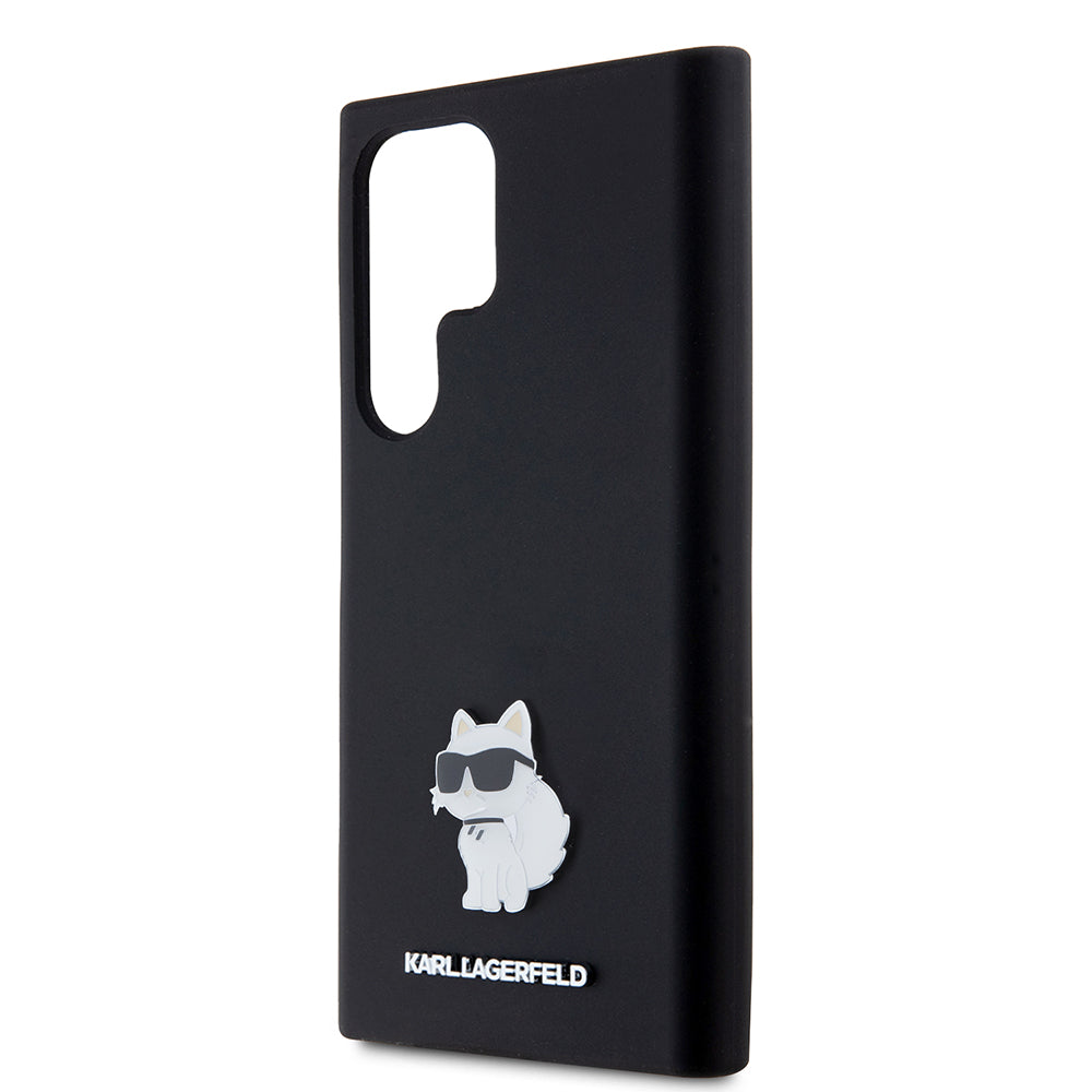 Husa pentru Samsung Galaxy S23 Ultra S918, Karl Lagerfeld, Silicone Choupette, Neagra