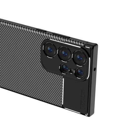 Husa pentru Samsung Galaxy S23 Ultra S918, Techsuit, CarbonFiber, Neagra