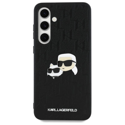 Husa pentru Samsung Galaxy S24 FE S721, Karl Lagerfeld, Monogram Karl & Choupette's Heads, Neagra