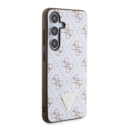 Husa pentru Samsung Galaxy S24+ S926, Guess, 4G Triangle Logo, Alba