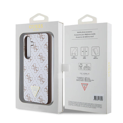 Husa pentru Samsung Galaxy S24+ S926, Guess, 4G Triangle Logo, Alba