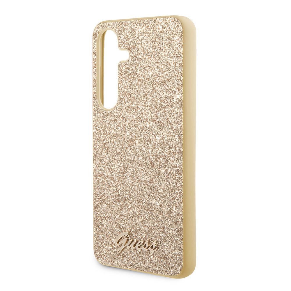 Husa pentru Samsung Galaxy S24+ S926, Guess, Glitter Script, Aurie