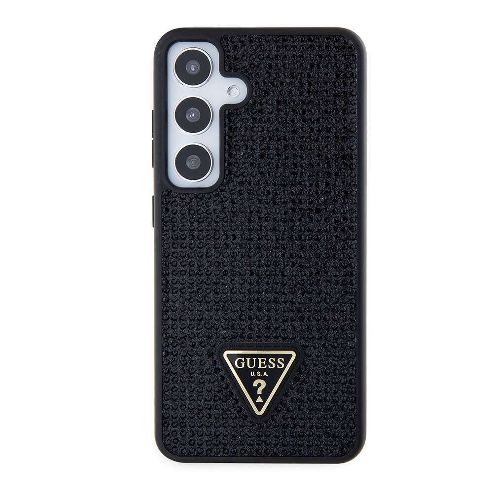 Husa pentru Samsung Galaxy S24+ S926, Guess, Rhinestone Triangle Logo, Neagra