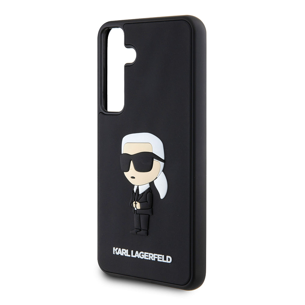 Husa pentru Samsung Galaxy S24+ S926, Karl Lagerfeld, 3D Rubber Ikonik Karl, Neagra