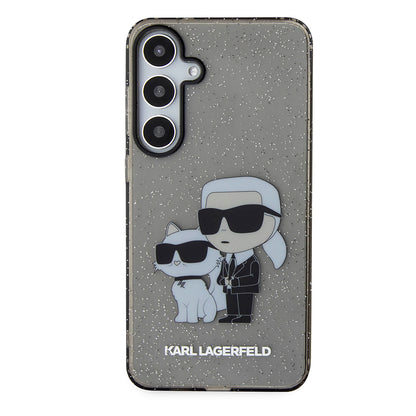 Husa pentru Samsung Galaxy S24+ S926, Karl Lagerfeld, Glitter Karl & Choupette, Albastra