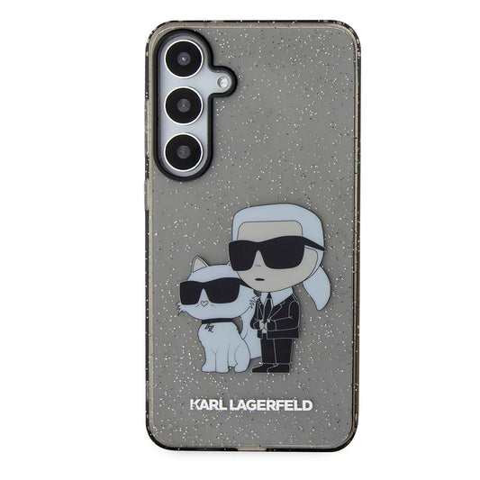 Husa pentru Samsung Galaxy S24+ S926, Karl Lagerfeld, Glitter Karl & Choupette, Albastra