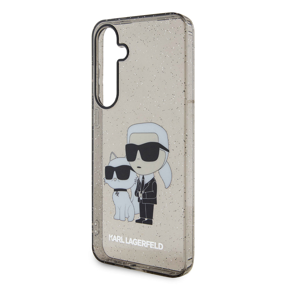 Husa pentru Samsung Galaxy S24+ S926, Karl Lagerfeld, Glitter Karl & Choupette, Albastra