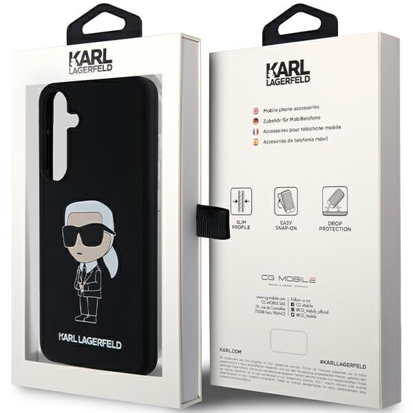 Husa pentru Samsung Galaxy S24+ S926, Karl Lagerfeld, Silicone Ikonik NFT, Neagra