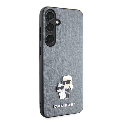 Husa pentru Samsung Galaxy S24+ S926, Karl Lagerfeld, Saffiano Karl & Choupette Metal, Gri