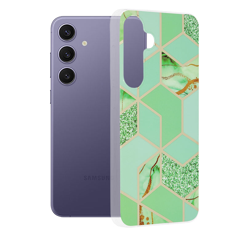 Husa pentru Samsung Galaxy S24+ S926, Techsuit, Marble, Verde