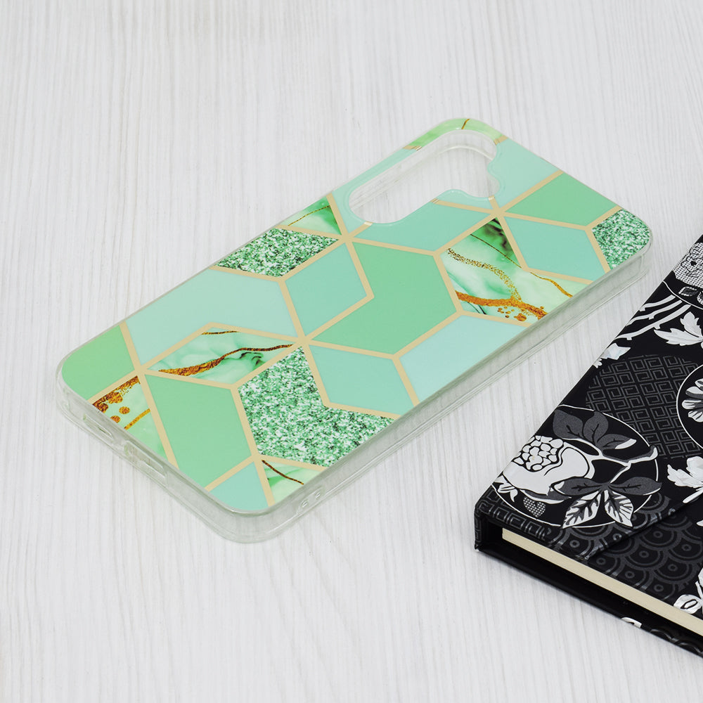Husa pentru Samsung Galaxy S24+ S926, Techsuit, Marble, Verde
