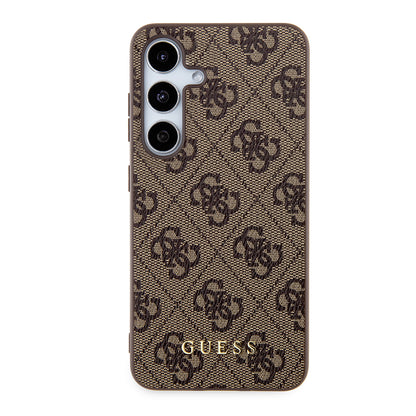 Husa pentru Samsung Galaxy S24 S921, Guess, 4G Metal Gold Logo, Maro