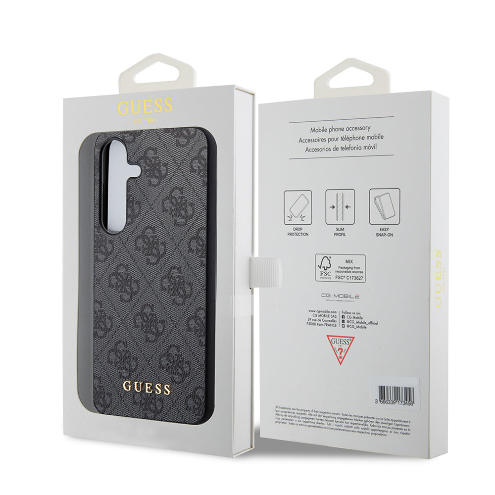 Husa pentru Samsung Galaxy S24 S921, Guess, 4G Metal Gold Logo, Neagra