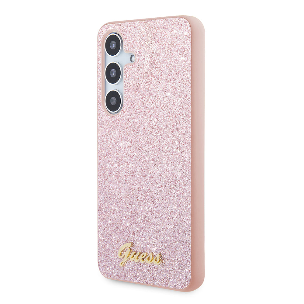 Husa pentru Samsung Galaxy S24 S921, Guess, Glitter Script, Roz