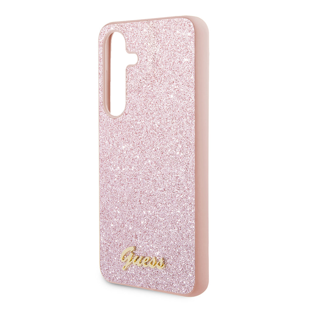 Husa pentru Samsung Galaxy S24 S921, Guess, Glitter Script, Roz