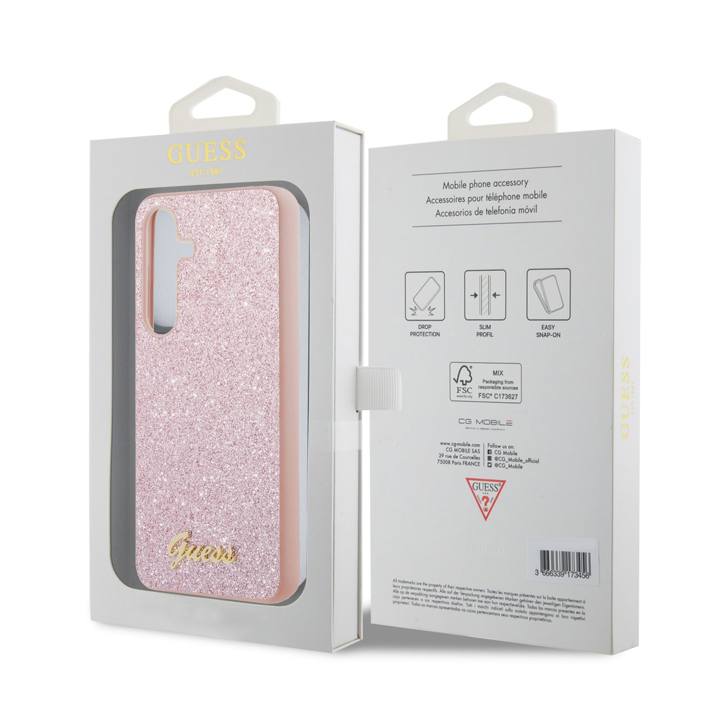 Husa pentru Samsung Galaxy S24 S921, Guess, Glitter Script, Roz