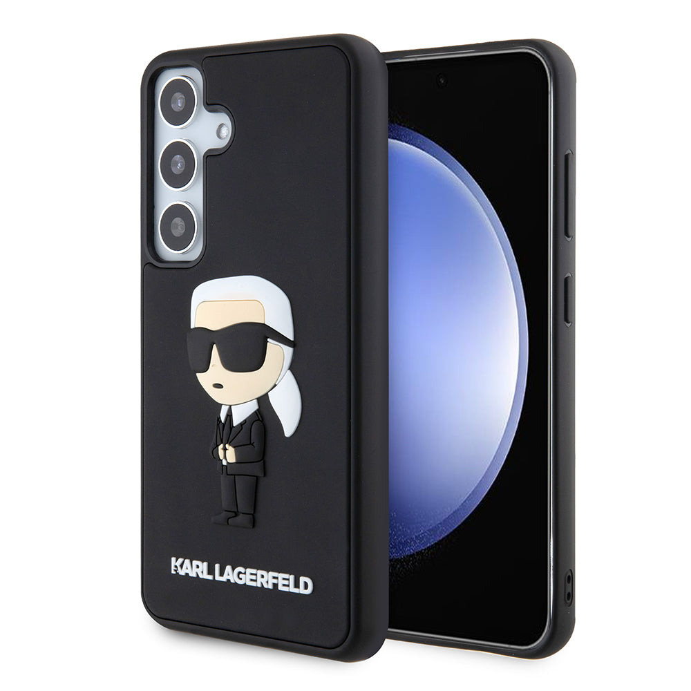 Husa pentru Samsung Galaxy S24 S921, Karl Lagerfeld, 3D Rubber Ikonik Karl, Neagra