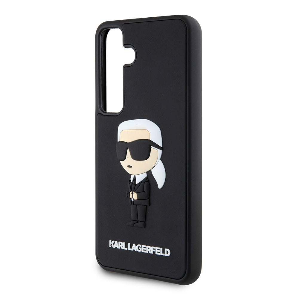 Husa pentru Samsung Galaxy S24 S921, Karl Lagerfeld, 3D Rubber Ikonik Karl, Neagra