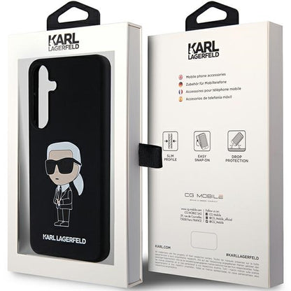 Husa pentru Samsung Galaxy S24 S921, Karl Lagerfeld, Silicone Ikonik NFT, Neagra
