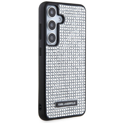 Husa pentru Samsung Galaxy S24 S921, Karl Lagerfeld, Rhinestone Metal Plate, Argintie