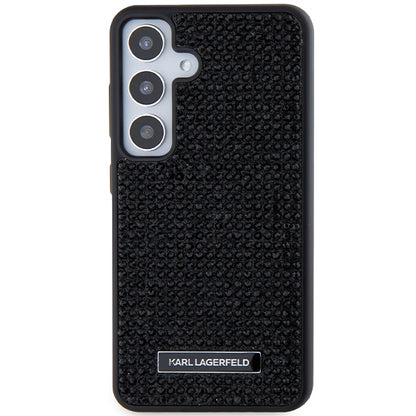 Husa pentru Samsung Galaxy S24 S921, Karl Lagerfeld, Rhinestone Metal Plate, Neagra