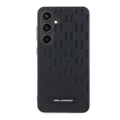 Husa pentru Samsung Galaxy S24 S921, Karl Lagerfeld, Saffiano Mono Metal Logo, Neagra
