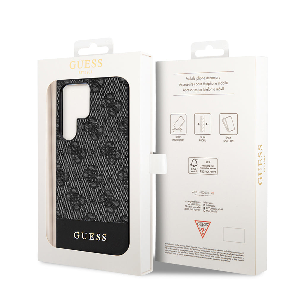 Husa pentru Samsung Galaxy S24 Ultra S928, Guess, 4G Stripe, Neagra