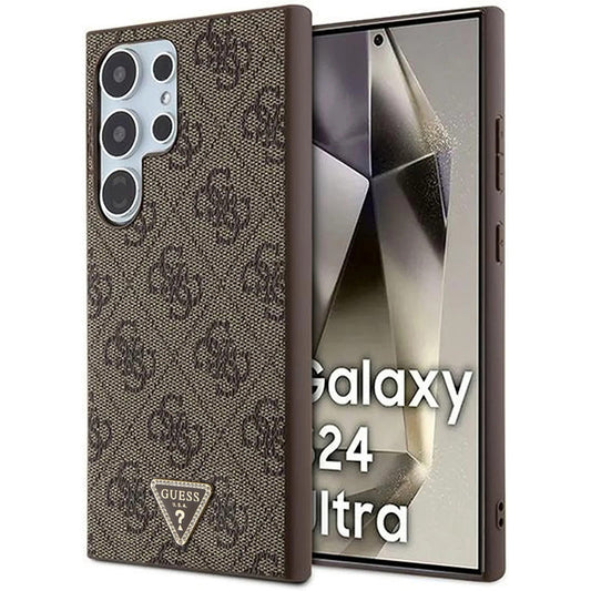 Husa pentru Samsung Galaxy S24 Ultra S928, Guess, 4G Triangle Strass, Maro