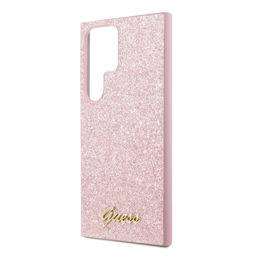 Husa pentru Samsung Galaxy S24 Ultra S928, Guess, Glitter Script, Aurie
