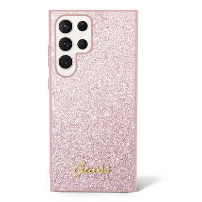 Husa pentru Samsung Galaxy S24 Ultra S928, Guess, Glitter Script, Roz