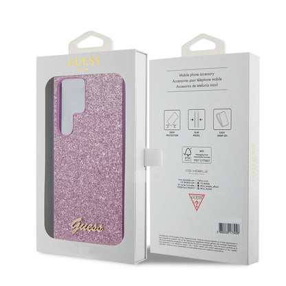 Husa pentru Samsung Galaxy S24 Ultra S928, Guess, Glitter Script, Roz