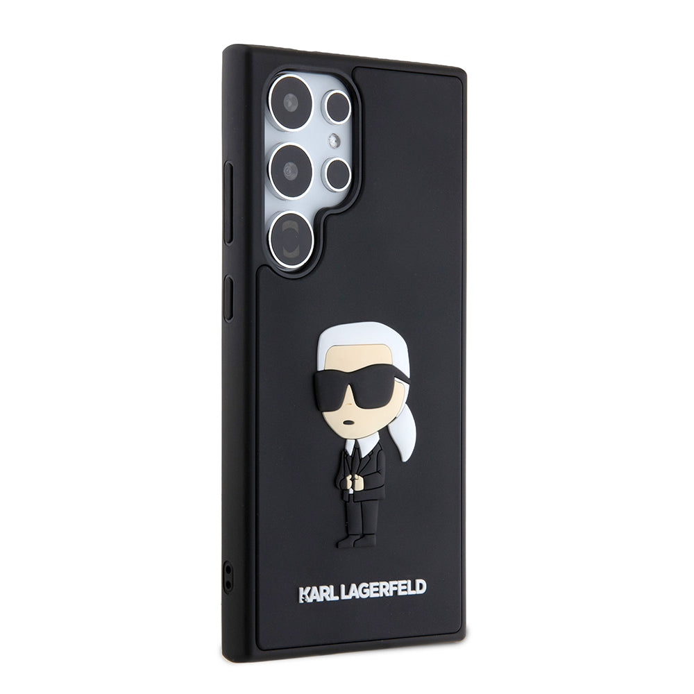 Husa pentru Samsung Galaxy S24 Ultra S928, Karl Lagerfeld, 3D Rubber Ikonik Karl, Neagra
