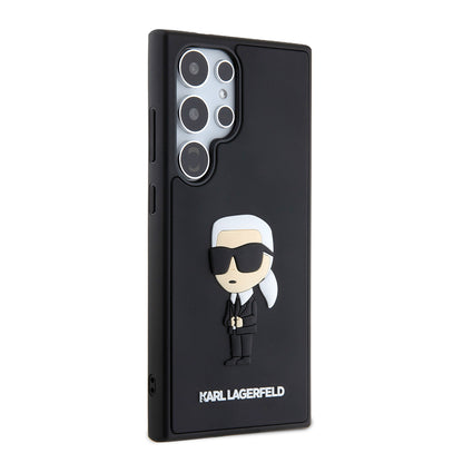 Husa pentru Samsung Galaxy S24 Ultra S928, Karl Lagerfeld, 3D Rubber Ikonik Karl, Neagra