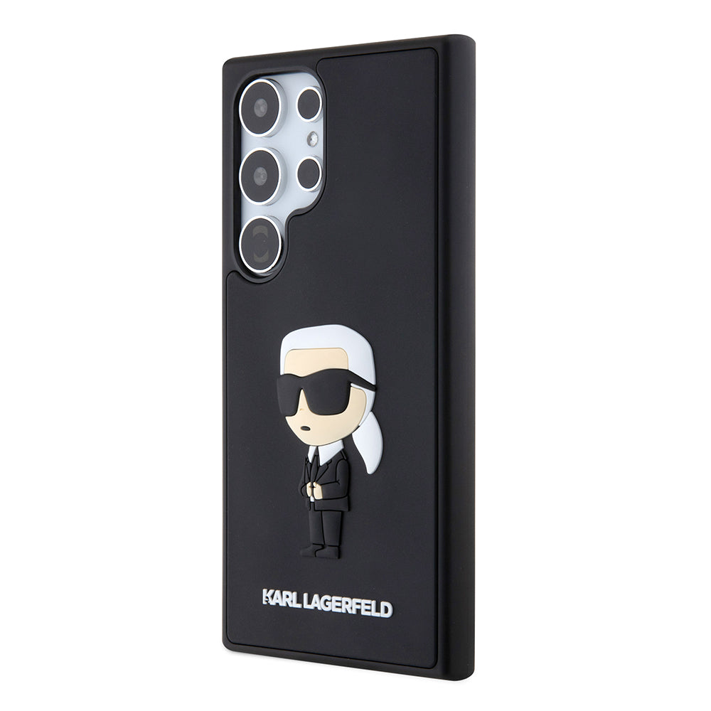 Husa pentru Samsung Galaxy S24 Ultra S928, Karl Lagerfeld, 3D Rubber Ikonik Karl, Neagra
