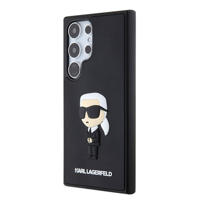 Husa pentru Samsung Galaxy S24 Ultra S928, Karl Lagerfeld, 3D Rubber Ikonik Karl, Neagra