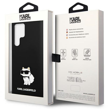Husa pentru Samsung Galaxy S24 Ultra S928, Karl Lagerfeld, Silicone Choupette NFT, Neagra