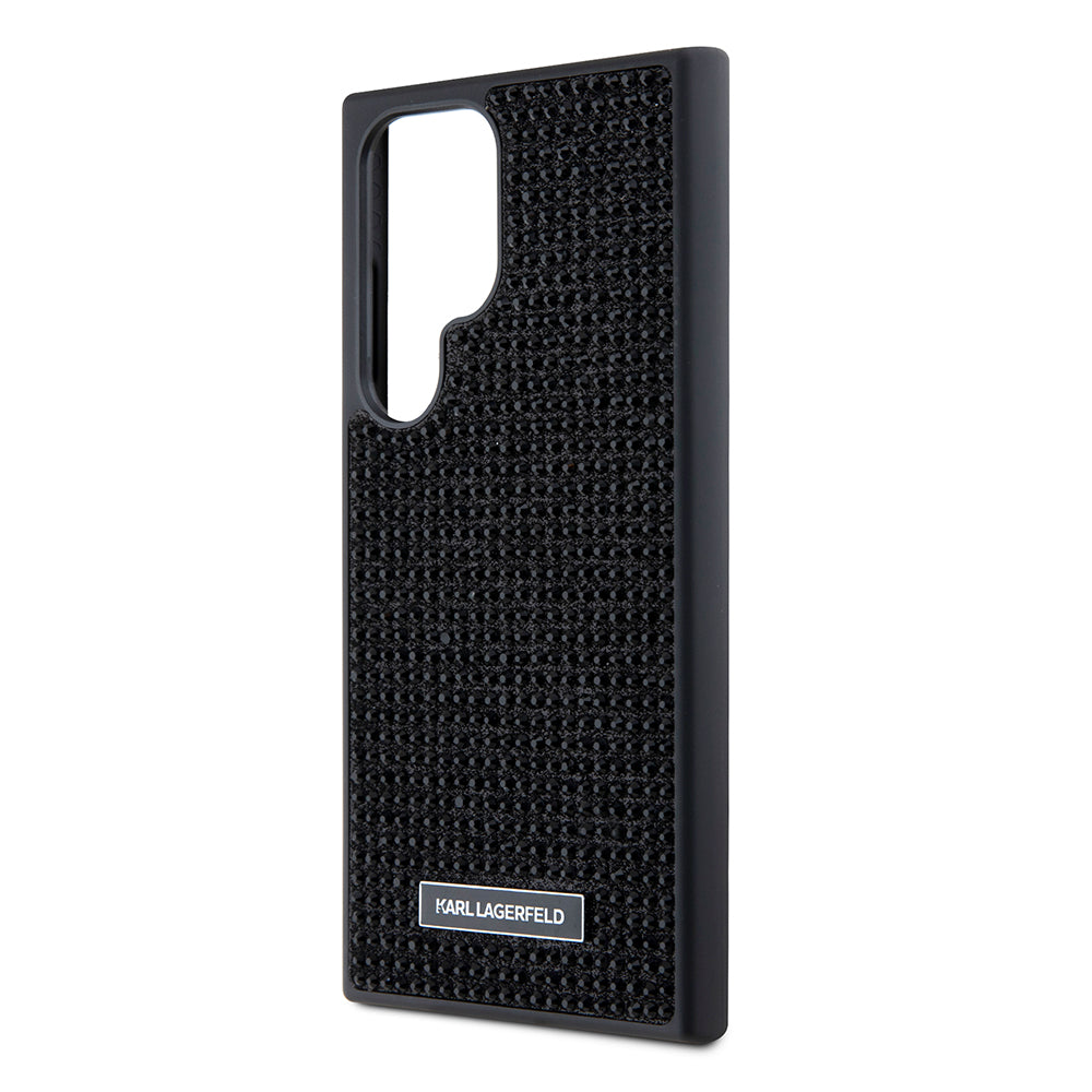 Husa pentru Samsung Galaxy S24 Ultra S928, Karl Lagerfeld, Rhinestone Metal Plate, Neagra