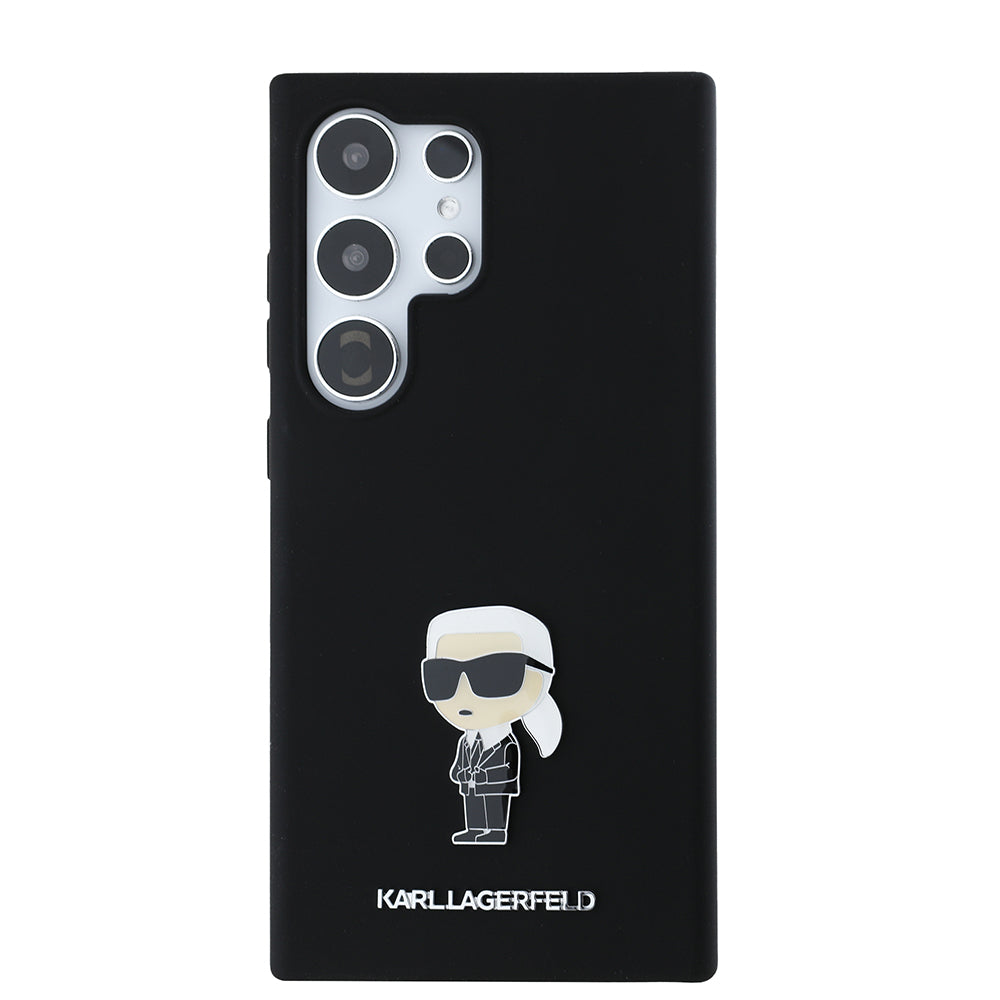 Husa pentru Samsung Galaxy S24 Ultra S928, Karl Lagerfeld, Silicone Ikonik Karl, Neagra