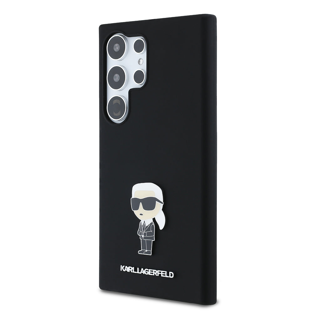 Husa pentru Samsung Galaxy S24 Ultra S928, Karl Lagerfeld, Silicone Ikonik Karl, Neagra