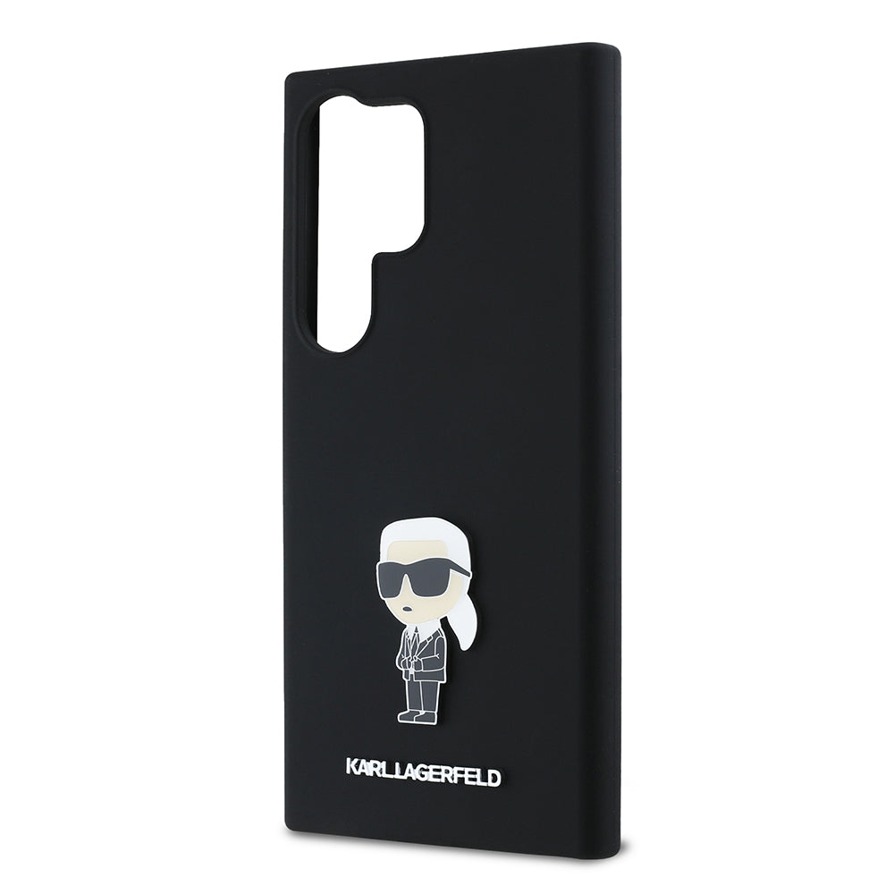Husa pentru Samsung Galaxy S24 Ultra S928, Karl Lagerfeld, Silicone Ikonik Karl, Neagra
