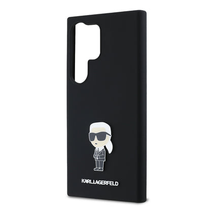 Husa pentru Samsung Galaxy S24 Ultra S928, Karl Lagerfeld, Silicone Ikonik Karl, Neagra