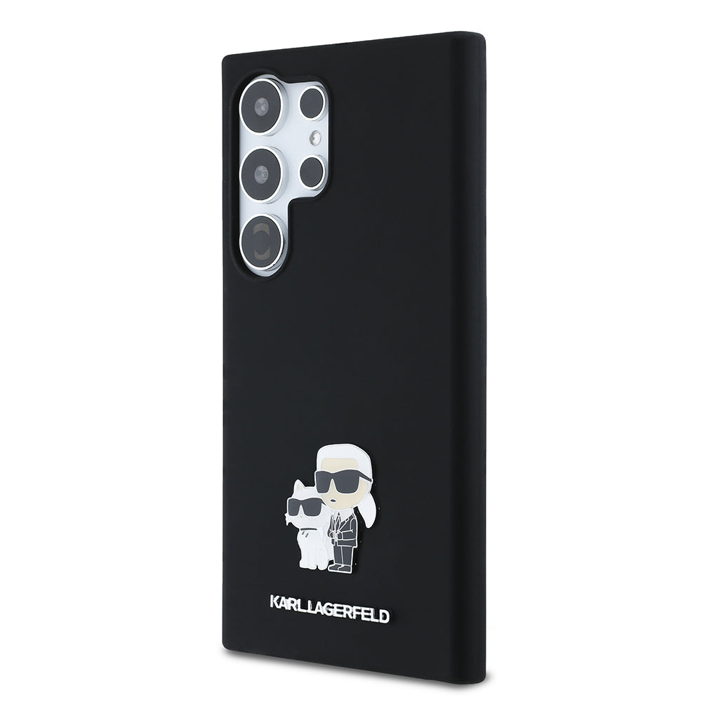 Husa pentru Samsung Galaxy S24 Ultra S928, Karl Lagerfeld, Silicone Karl & Choupette, Neagra