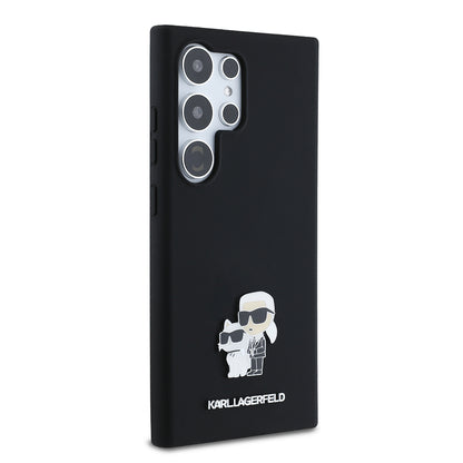 Husa pentru Samsung Galaxy S24 Ultra S928, Karl Lagerfeld, Silicone Karl & Choupette, Neagra