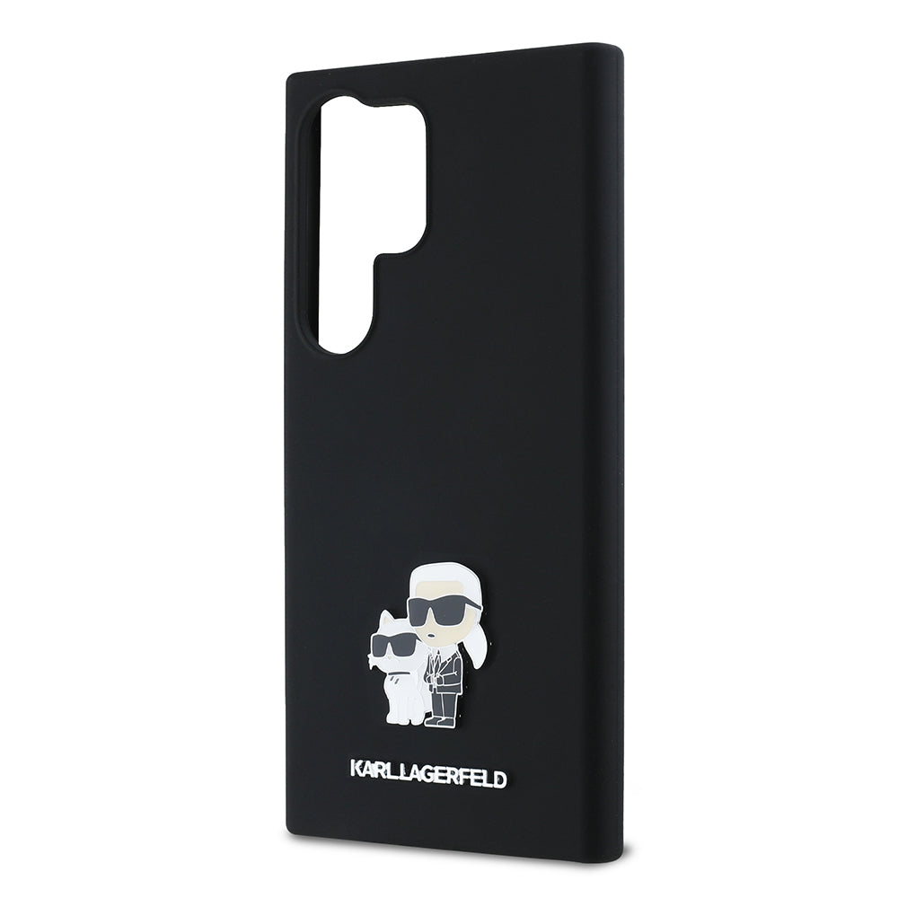 Husa pentru Samsung Galaxy S24 Ultra S928, Karl Lagerfeld, Silicone Karl & Choupette, Neagra